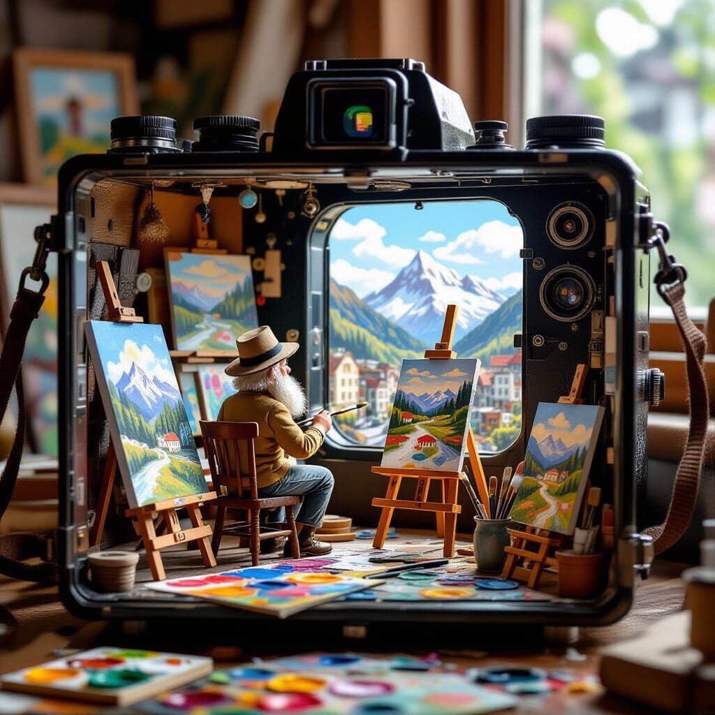 Magical Miniature World Inside a Vintage Camera