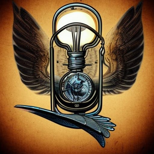 Steampunk Lightbulb Logo in Comic Book Style
