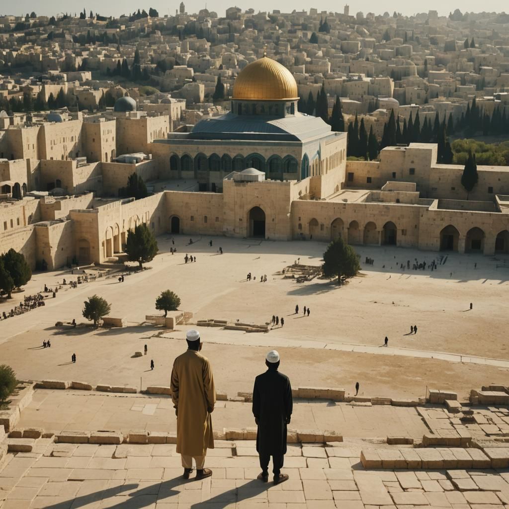 Al Aqsa Mosque: Cinematic Muslim Figure in Jerusalem