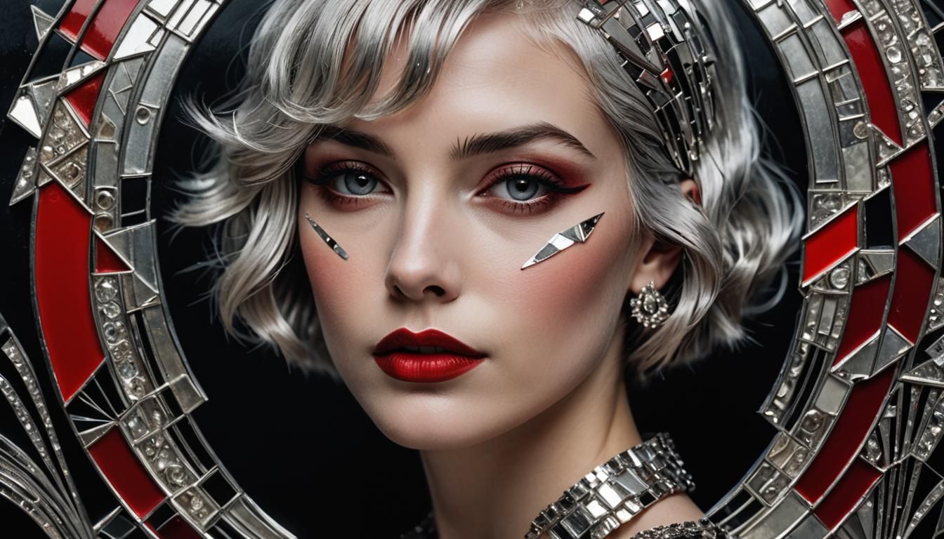 Art Deco Fragment Portrait of a Girl