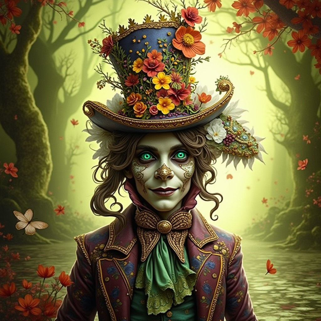 Alice as Mad Hatter in Opulent Rococo Style