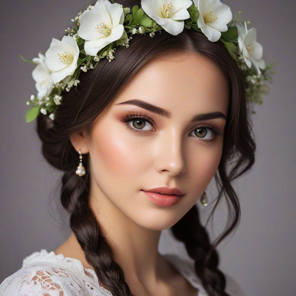 Woman in Purple Dress in City