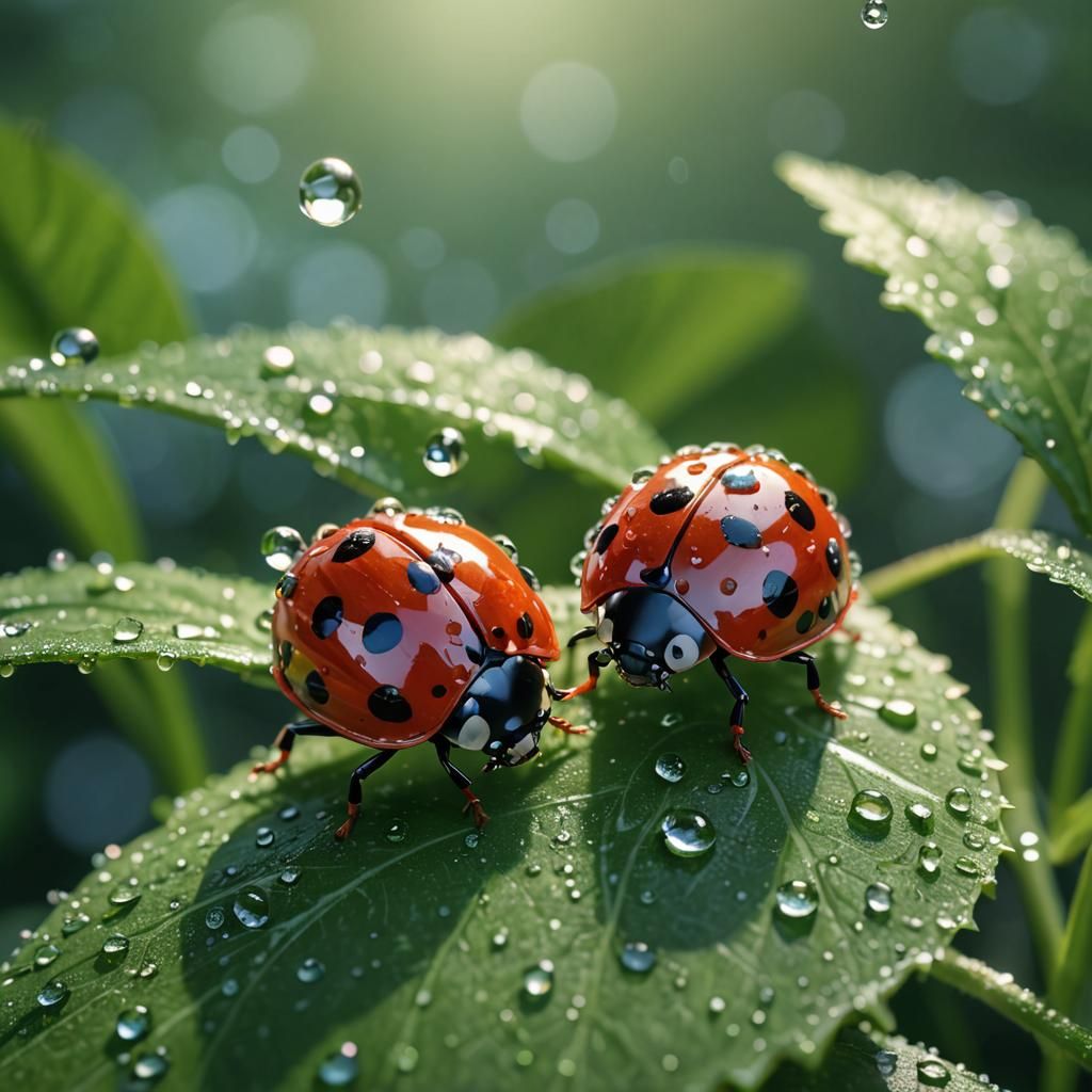 Anime Ladybug Macro Image in 3D Style