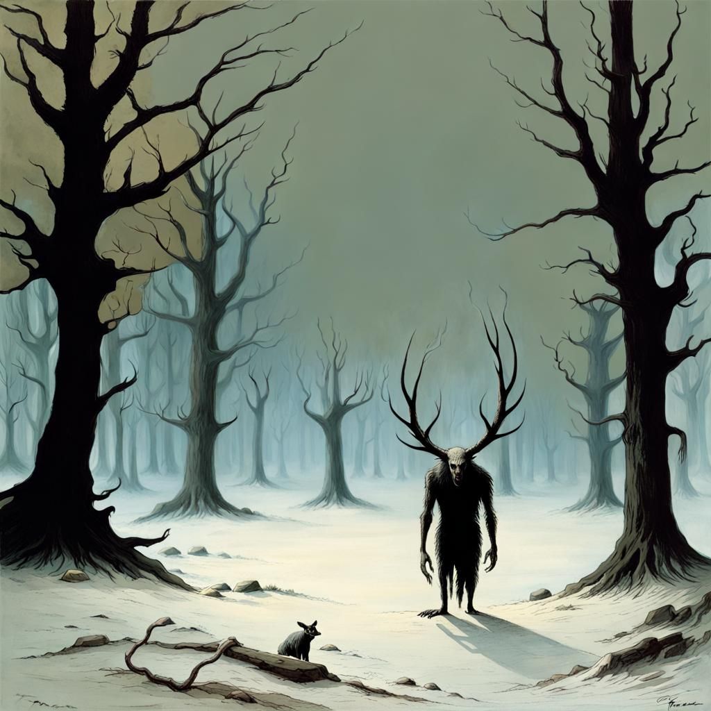 Scary Wendigo Monster in Haunted Village