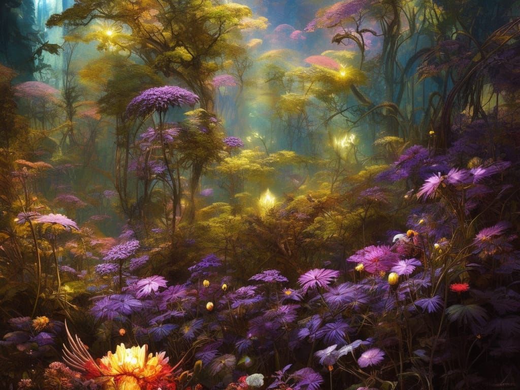 Lush Forest in Purple