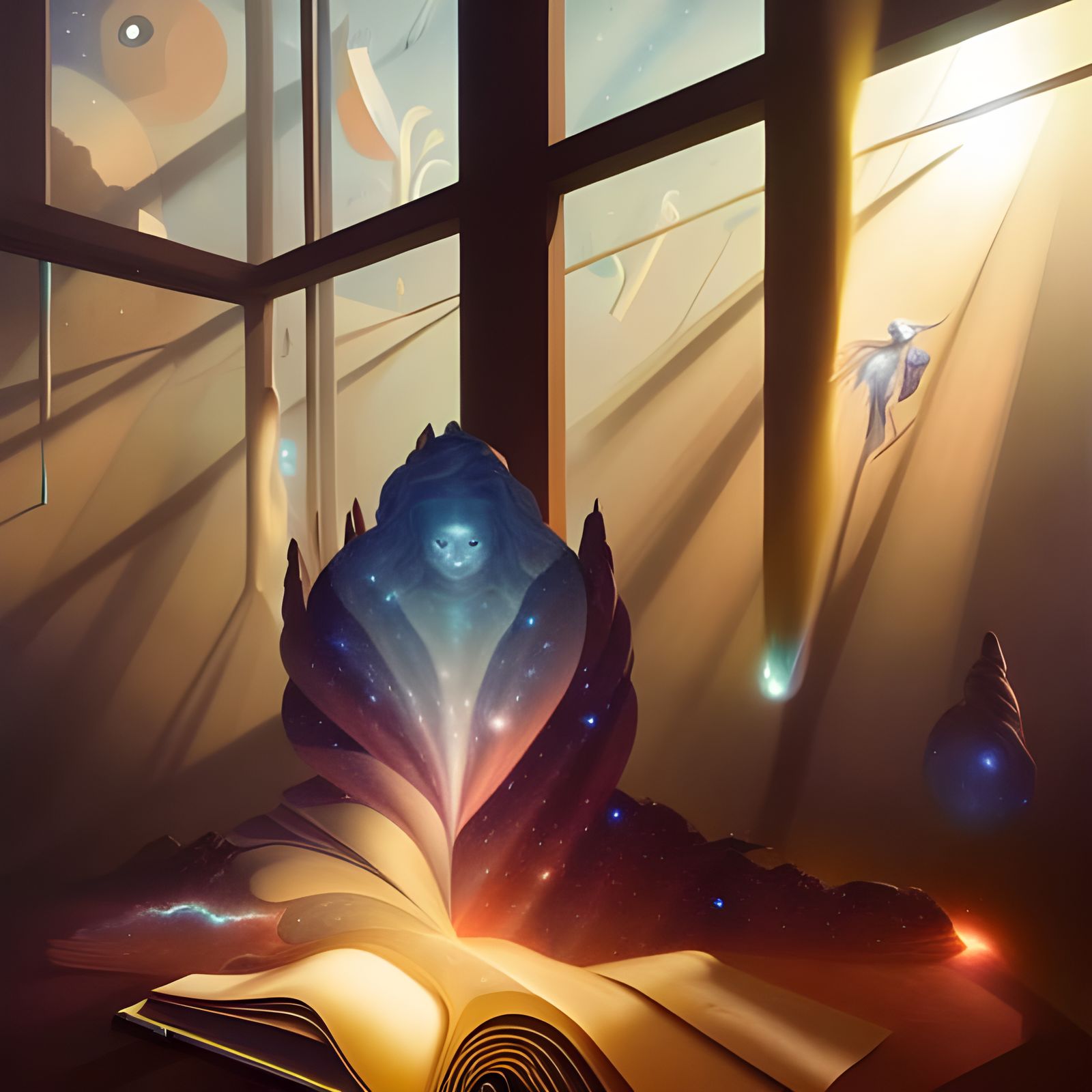 Holographic Book Projection in Surreal Style