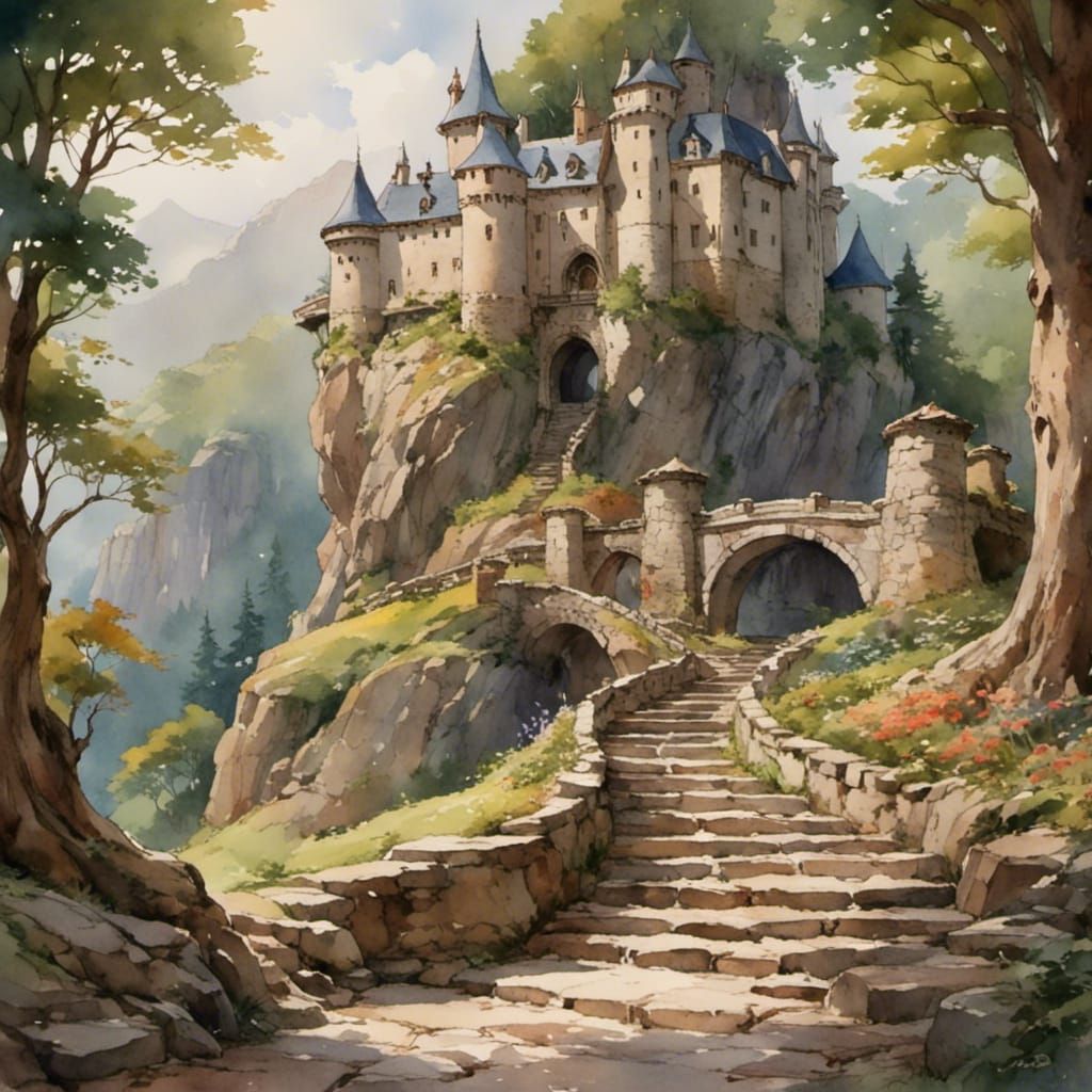 Peaceful Castle Interior in Soft Style