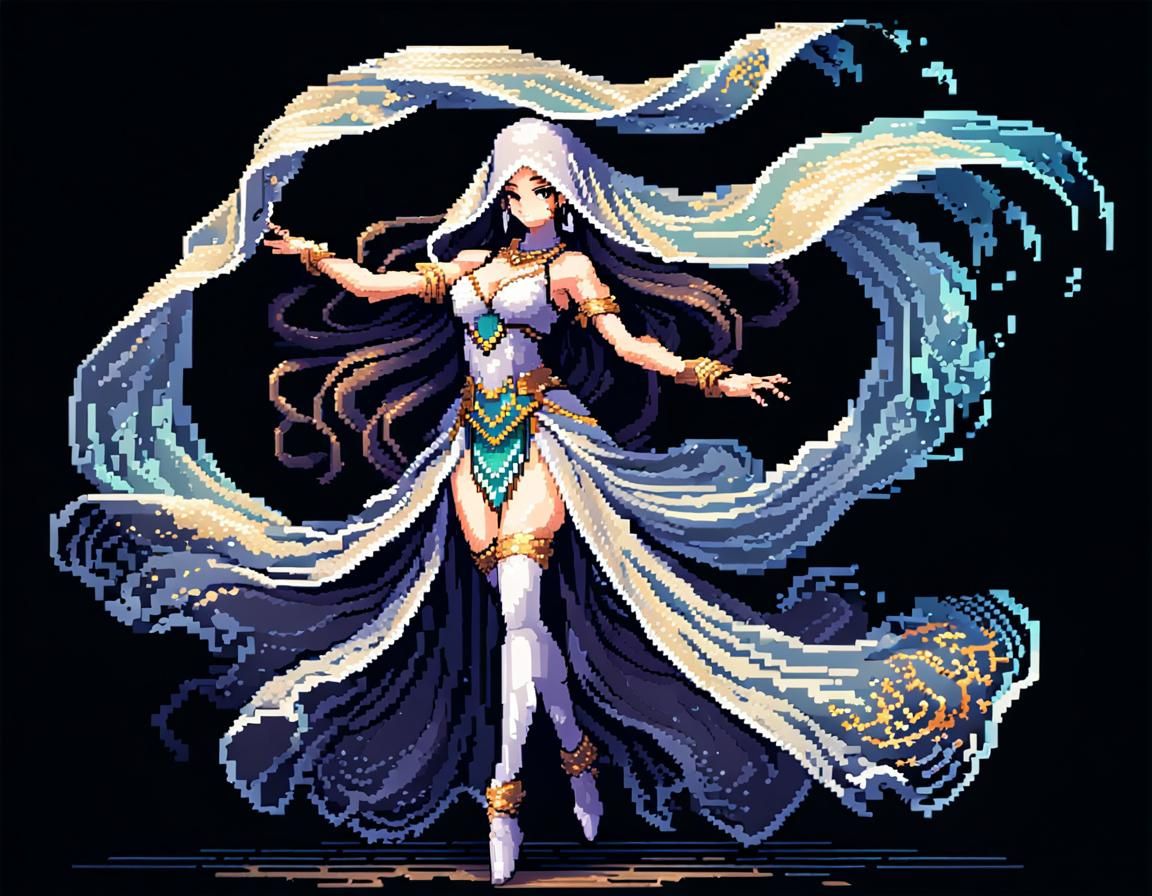 Enchanting Pixel Dancer in 16-bit JRPG Style
