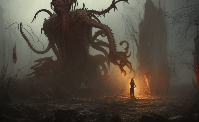 Cthulhu Destroys a Post-Apocalyptic World