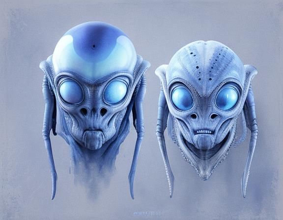 Alien Invasion in Camaïeu Blue and White