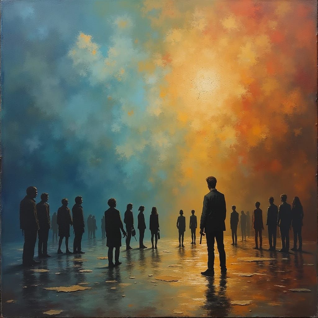 Surrealist Portrait of Empathy and Gratitude in a Melting En...