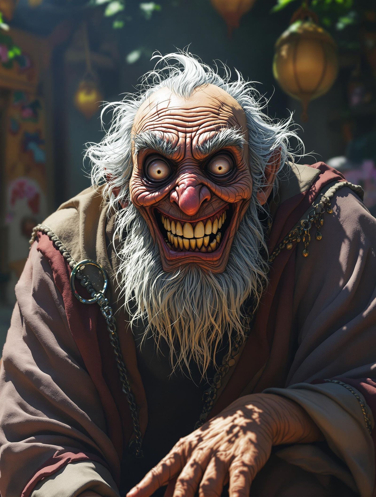 Whimsical Fantasy Beggar in Vibrant Studio Ghibli Style