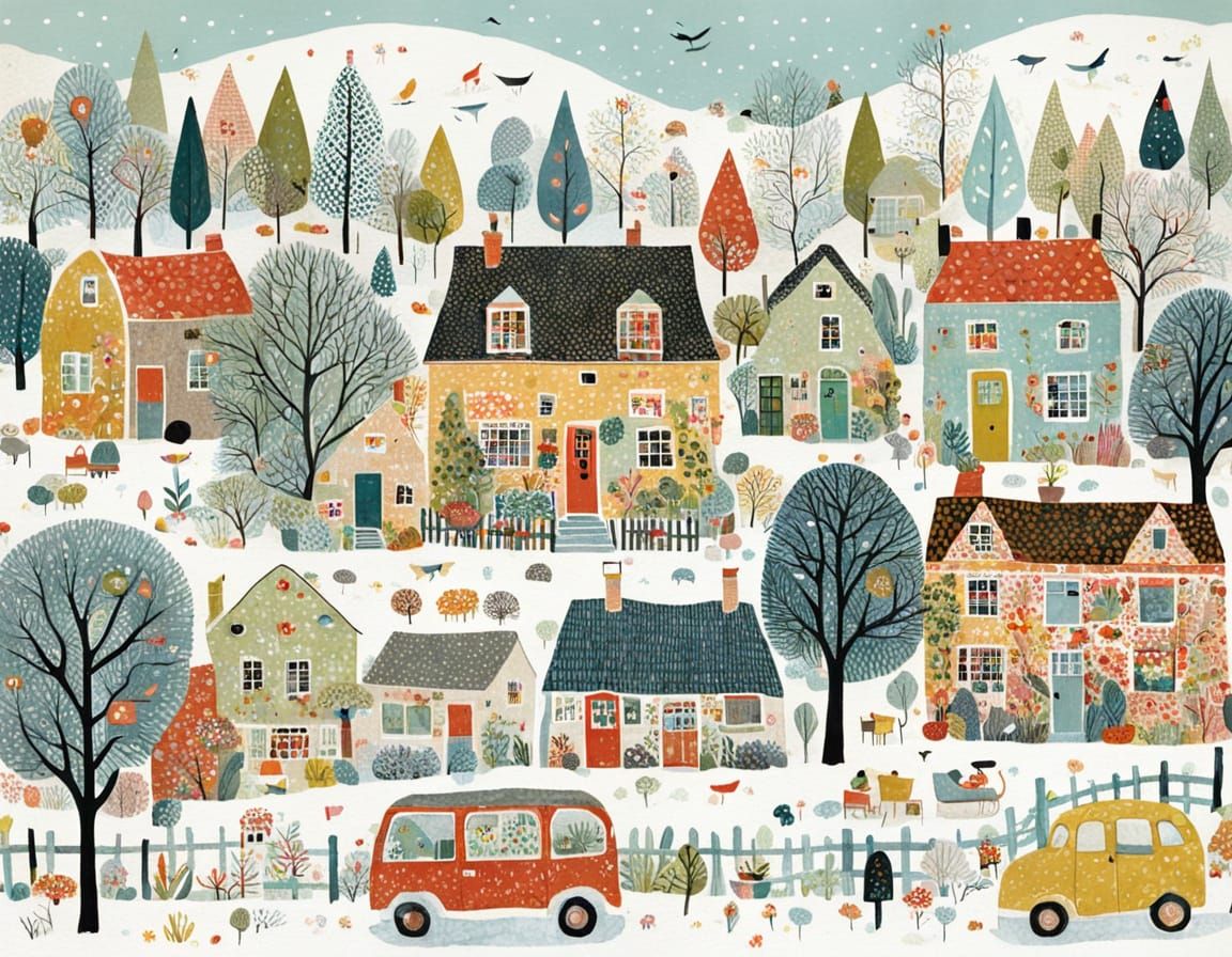 Whimsical Watercolor Townscape