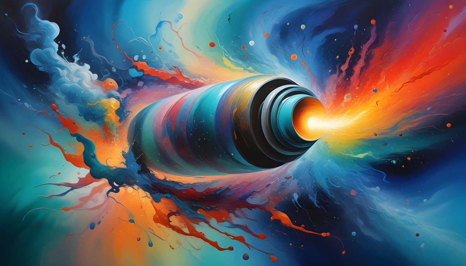 Surreal Cosmic Vortex in Impasto Oil Painting Style