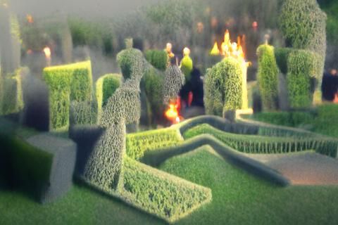 Fiery Hedge Maze: Garden of Good and Evil