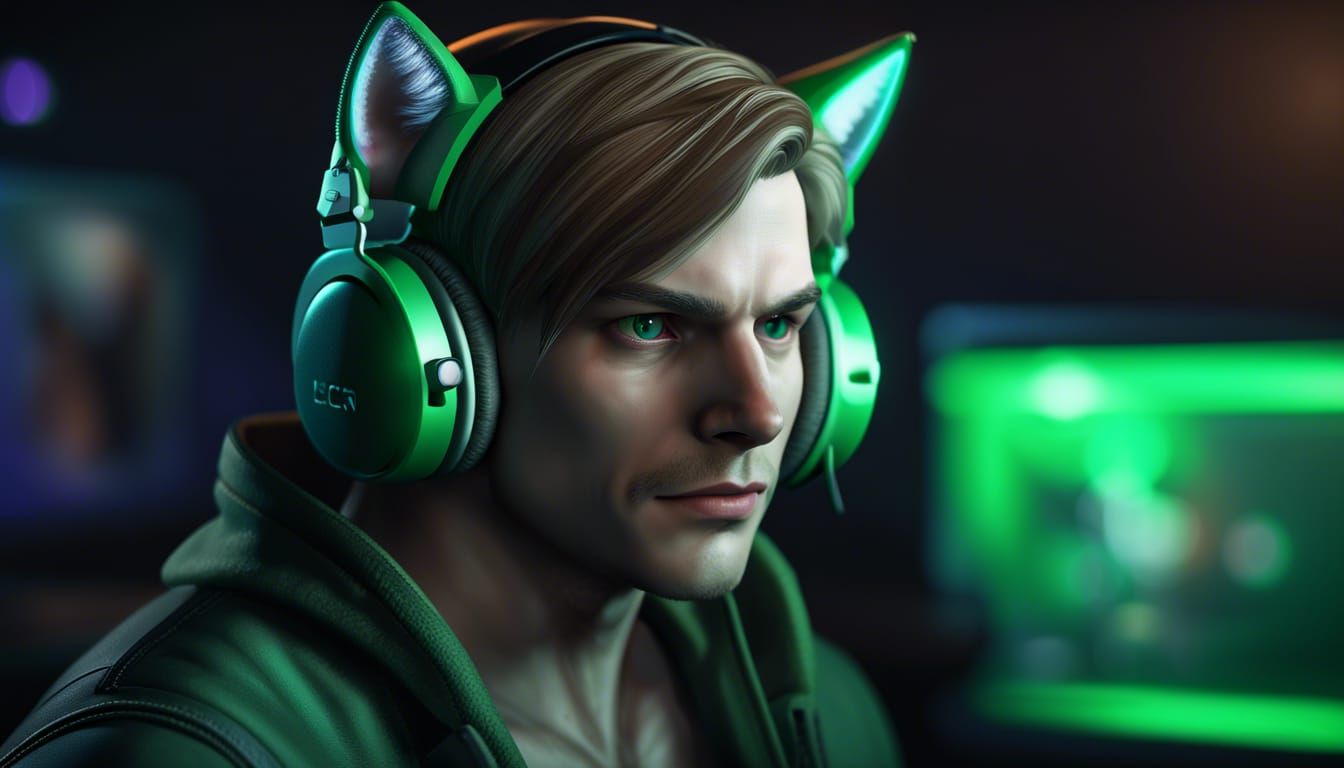 Leon Scott Kennedy as Hyperrealistic Twitch Streamer
