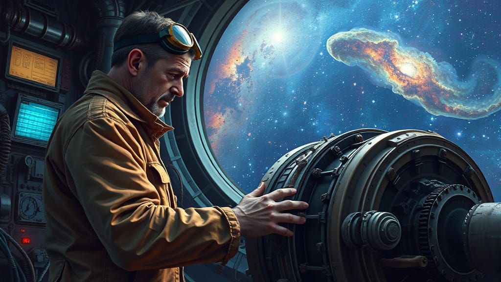 Cosmic Engineer Amidst Nebulae