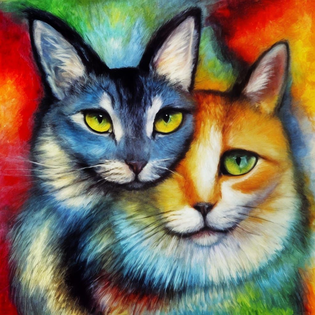 Cats in Love: A Surreal Classical Masterpiece