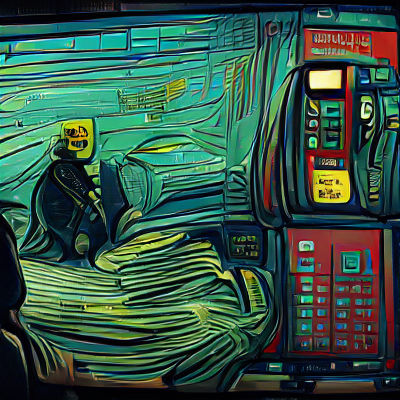 Cyberpunk Cityscape in Van Gogh Style