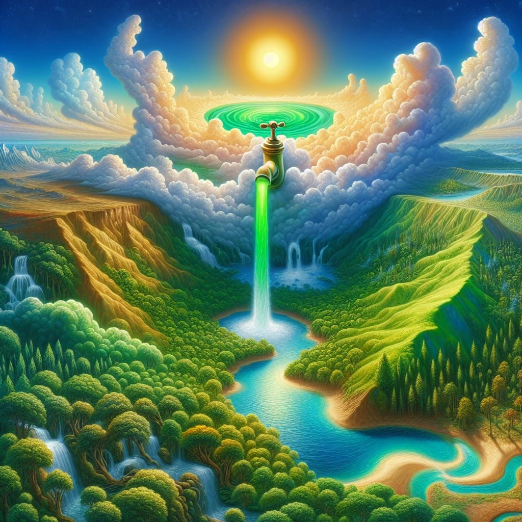 Heavenly Faucet Flows into Jungle Landscape