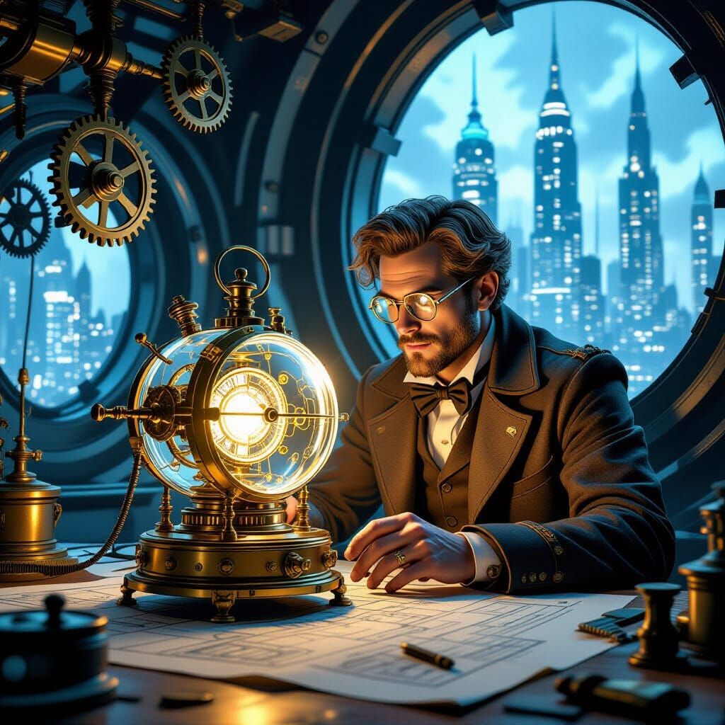 Steampunk Inventor Sets Time Machine to Future
