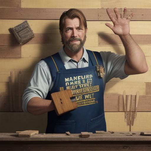 Multi-Handed Carpenter in a Sunny, Hyperreal Scene