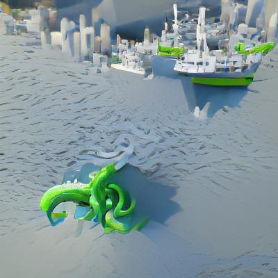 Majestic Kraken Rising from the Deep Sea