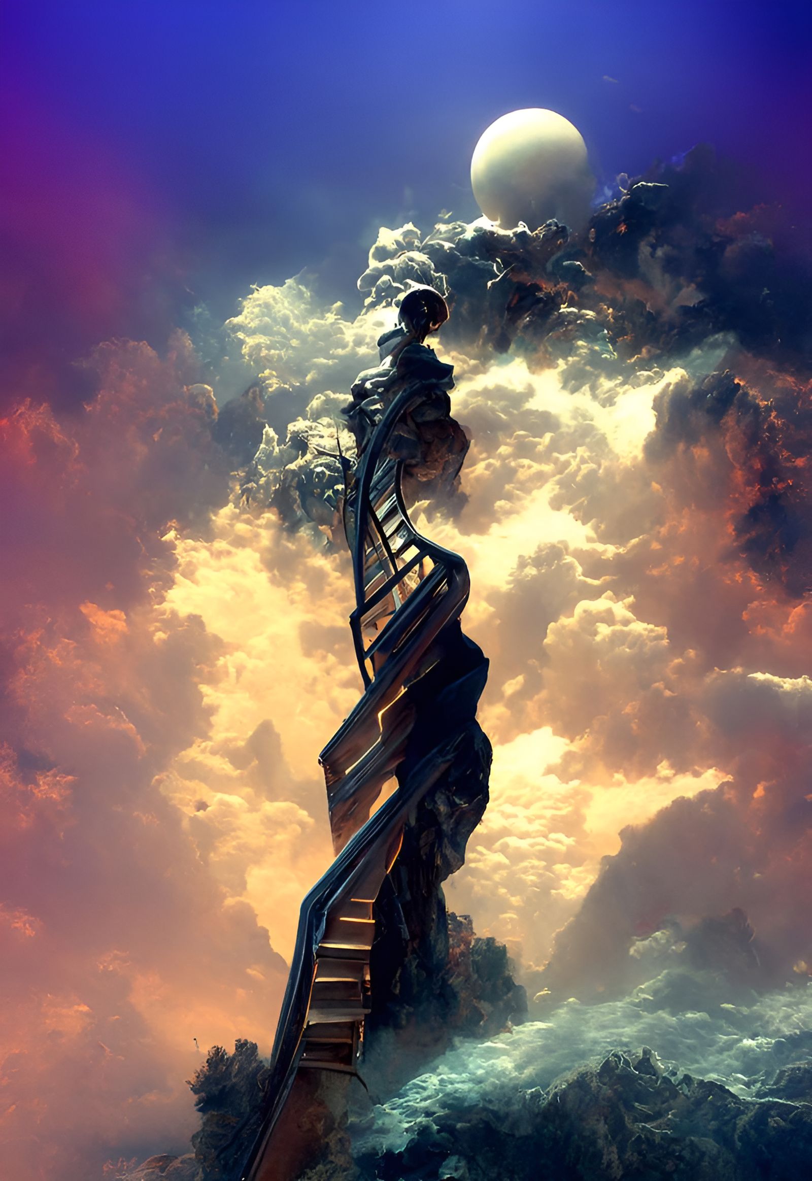 Infinite Stairway in Romantic Style