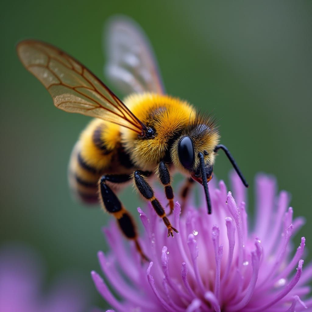 Realistic Bee in Mid-Air