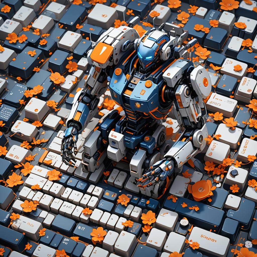 Music Robot Rides Anime Tsunami Wave in 3D