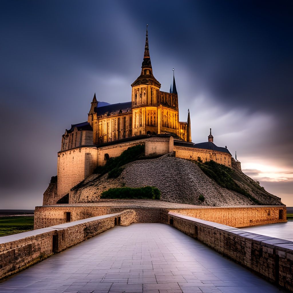 Mont Saint-Michel at night