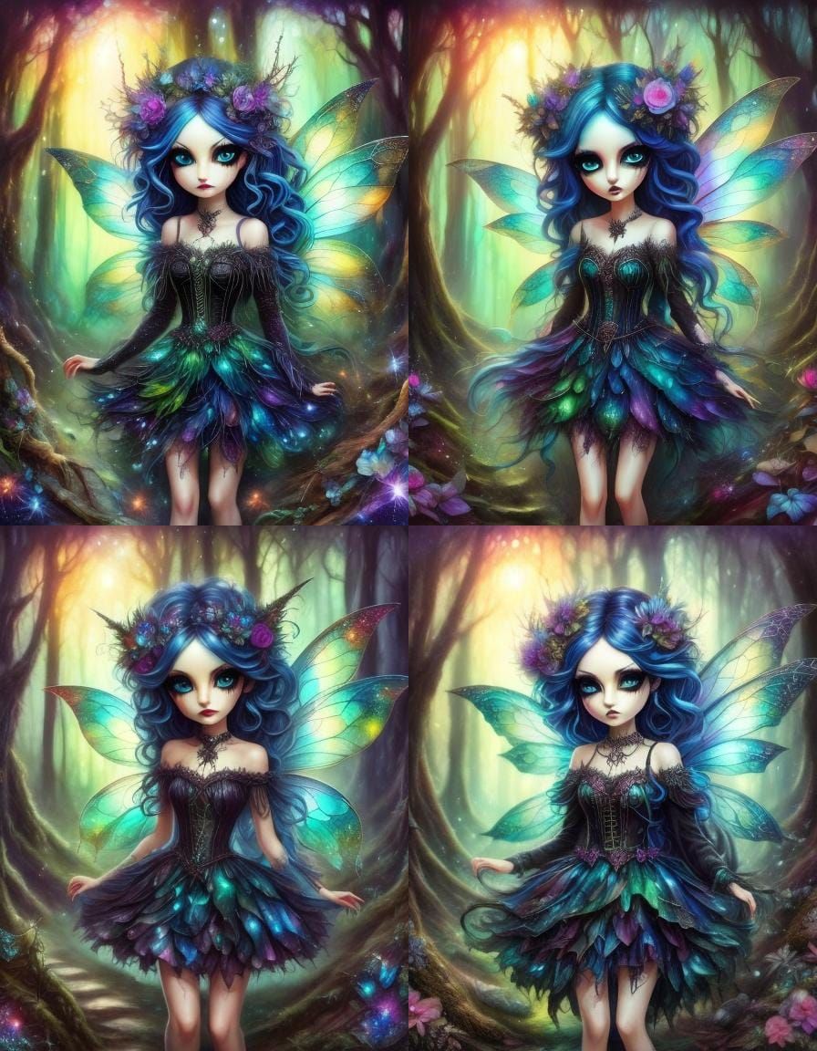 Gothic Fairy in Eerie Ancient Forest