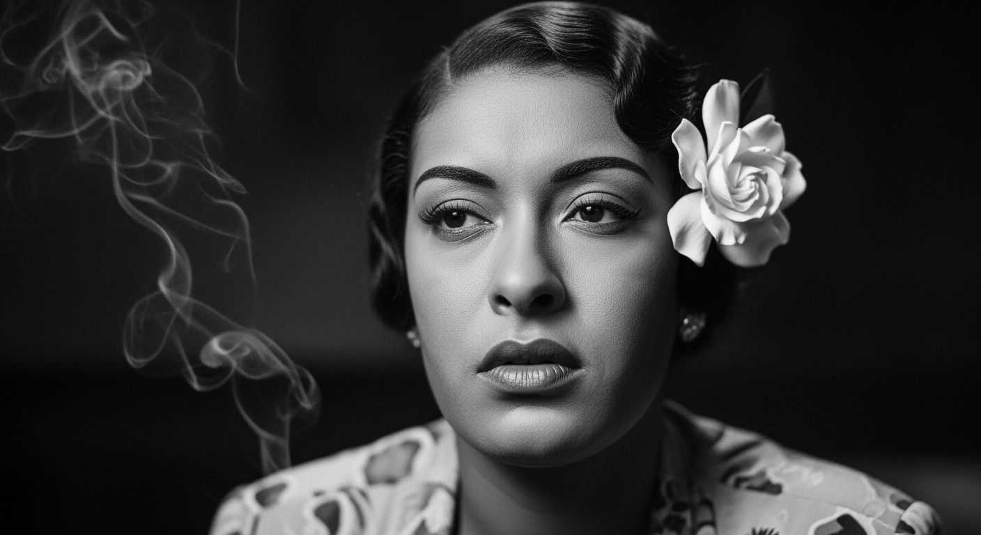 Billie Holiday Inspired Portrait in Black and White