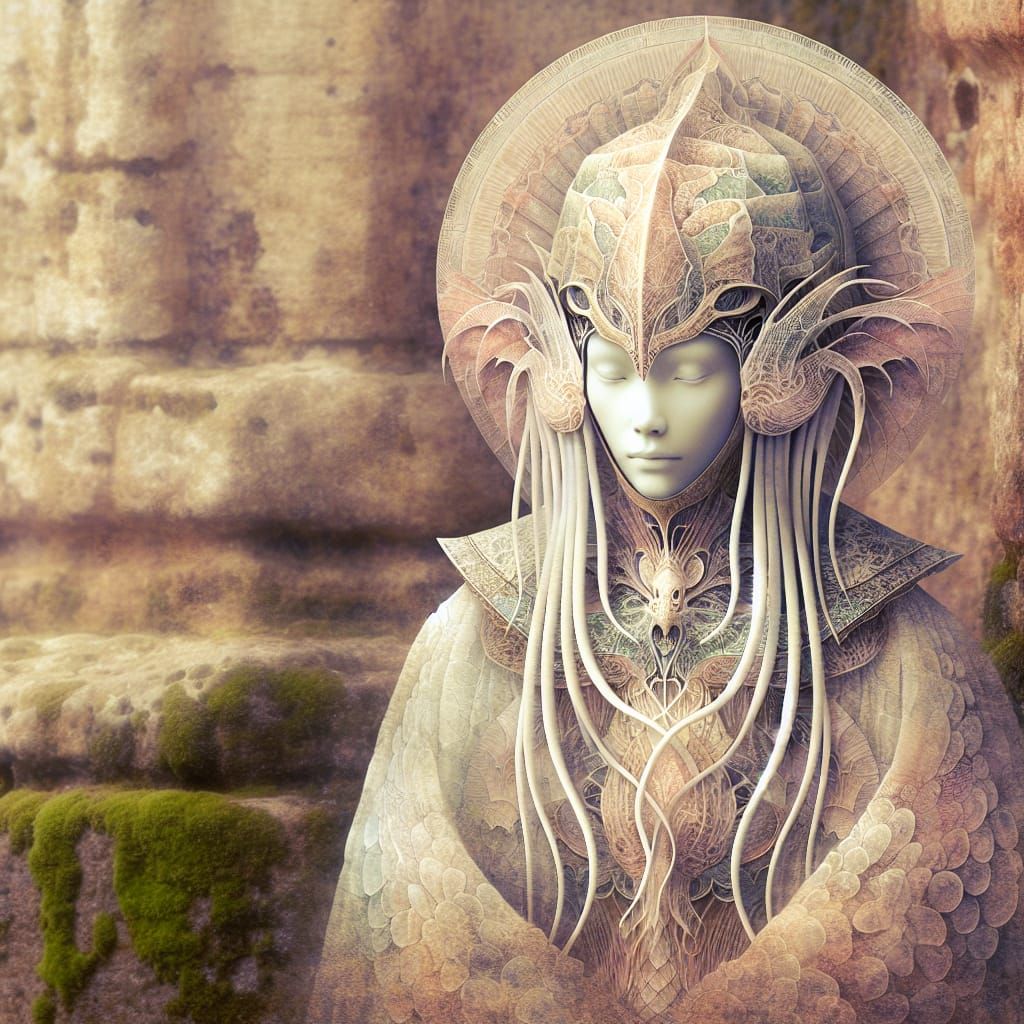 Serene Jellyfish Woman in Dreamlike Setting