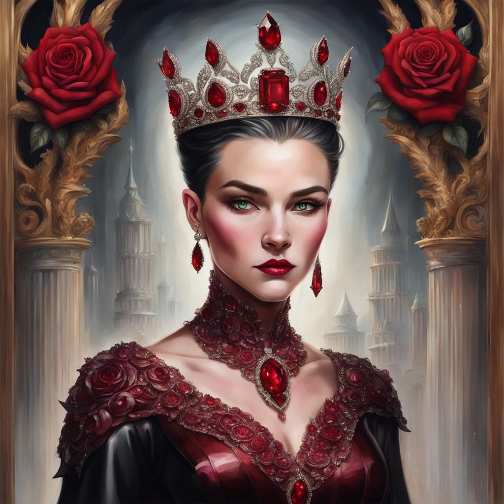 The Cat Queen in Ruby Rose Regalia