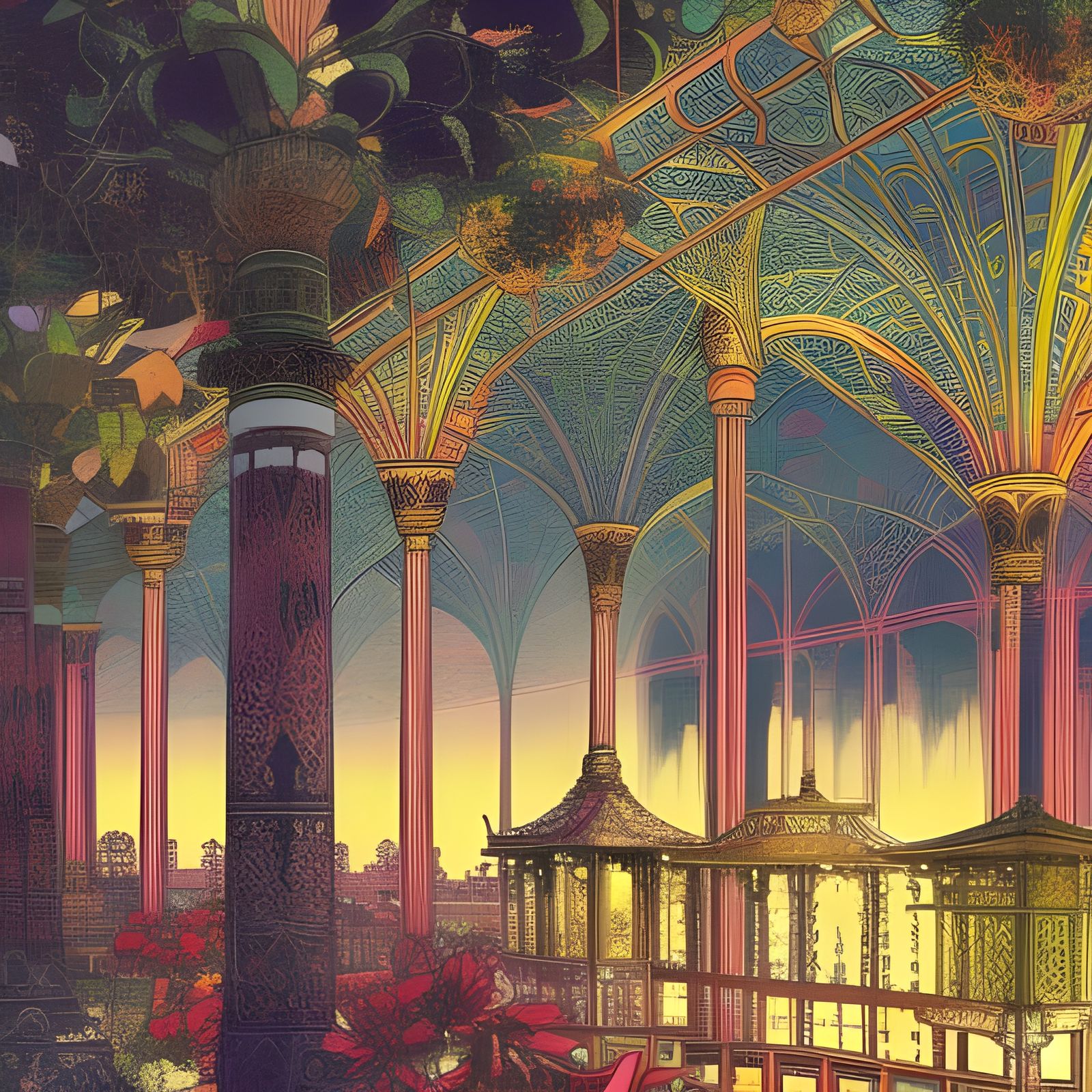 Temple-Palace Gardens: Comic Cover Art by Amano