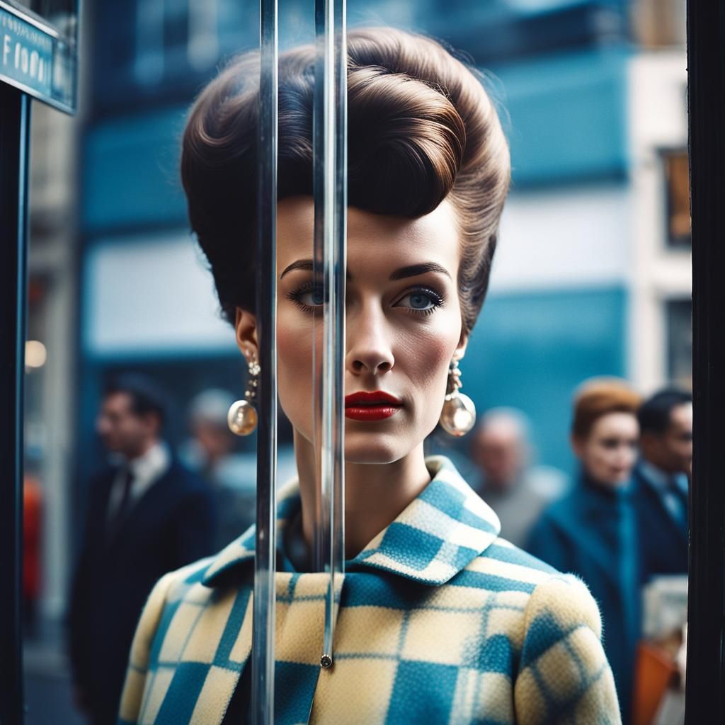 1960s Woman with Beehive Hairdo in London