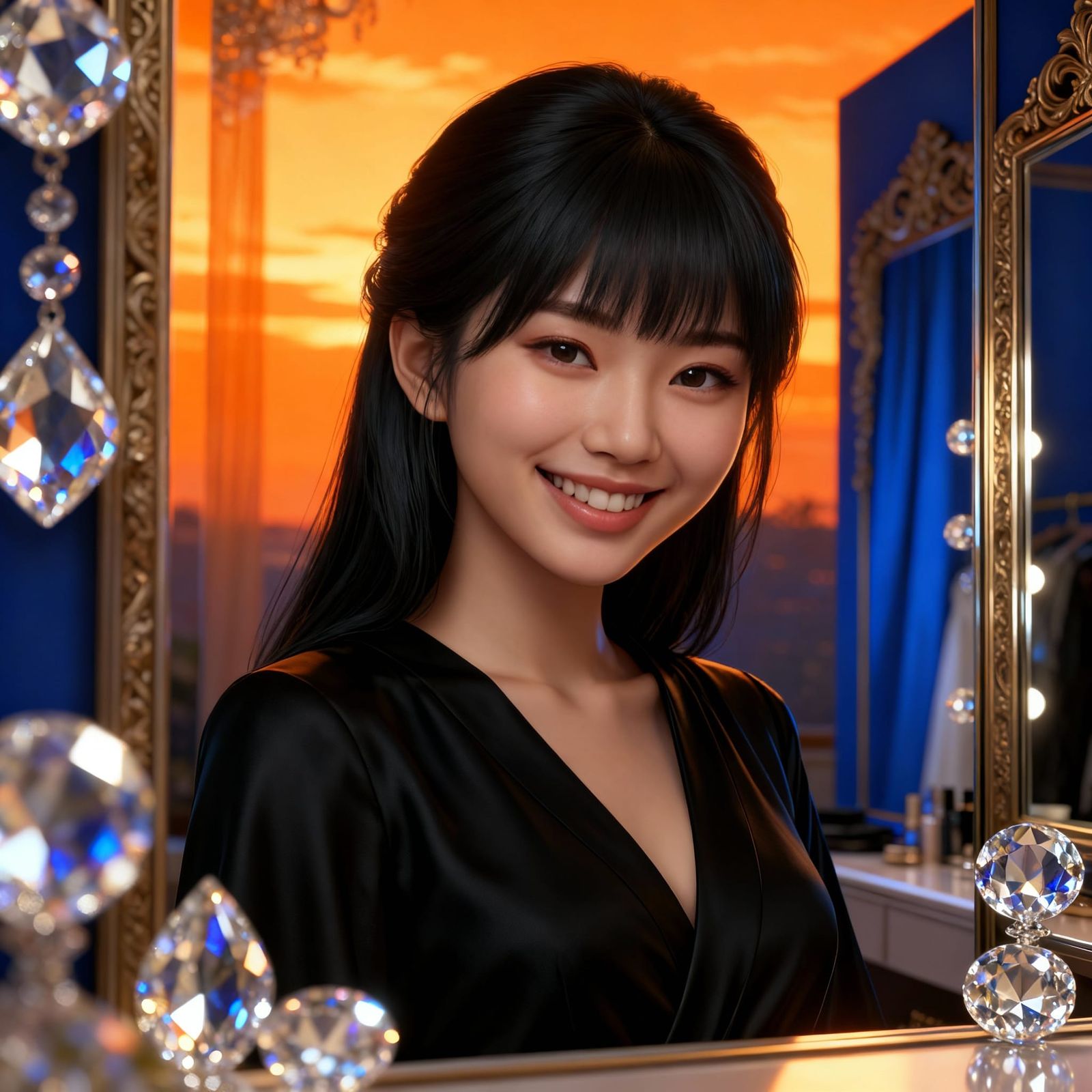 Beautiful Japanese Girl in Dressing Room