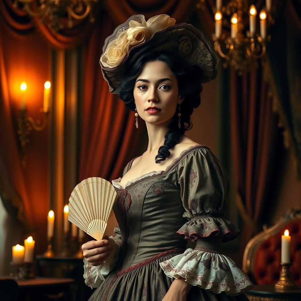 Eliza Hamilton Portrait in Opulent Salon