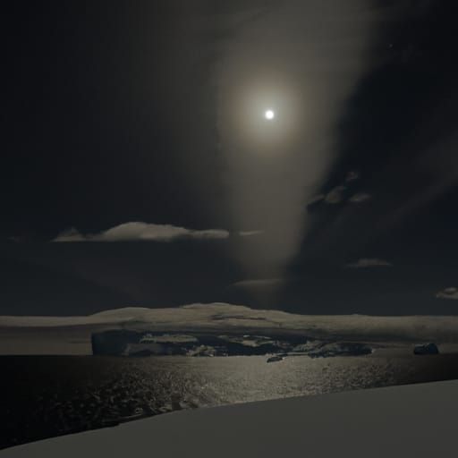 Moonlit Antarctica: A Tranquil Polar Landscape