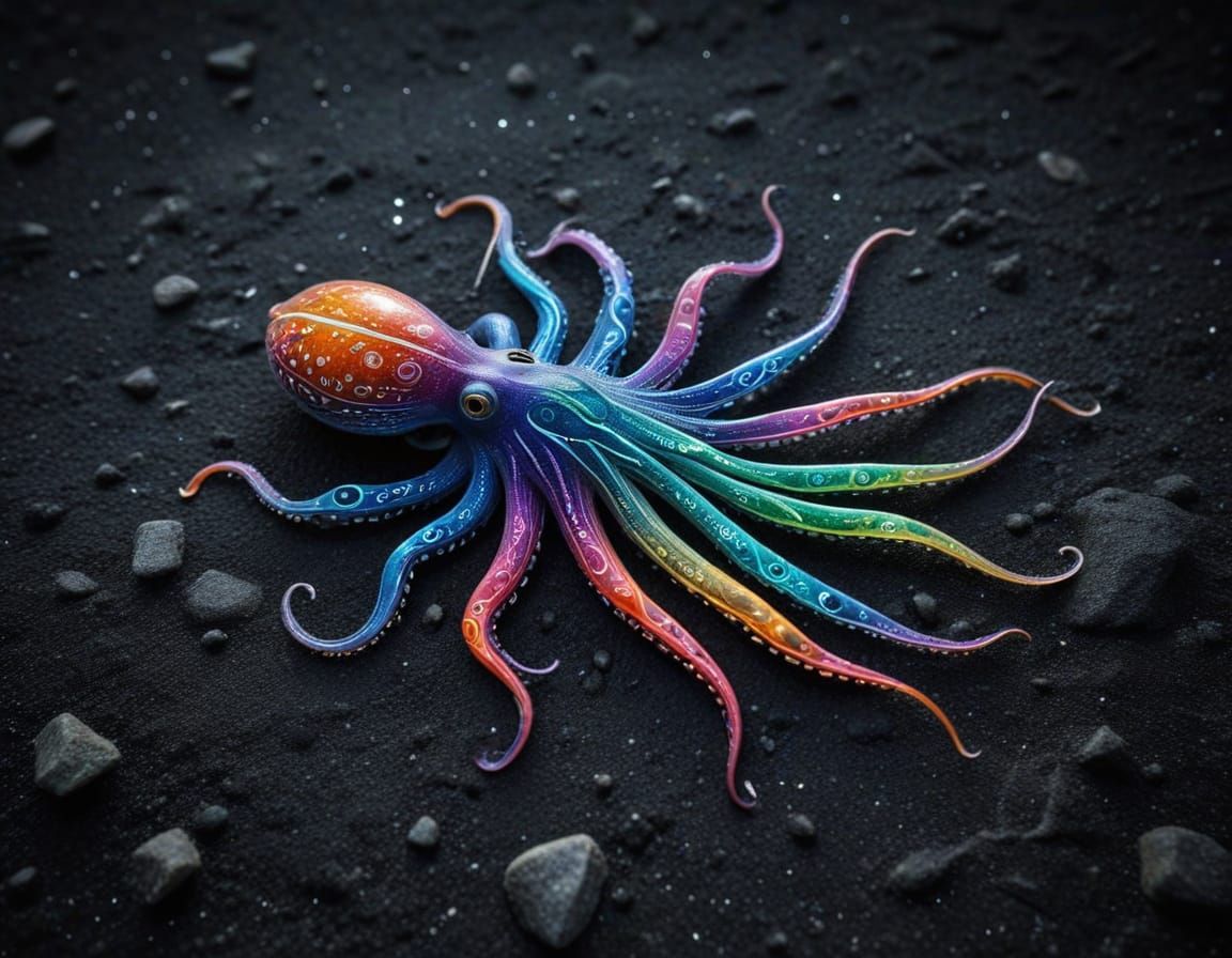 Vibrant Cosmic Squid Geoglyph
