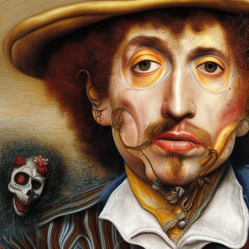 Bob Dylan Portrait in Renaissance Style