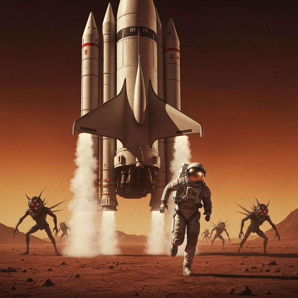 Astronaut's Martian Escape: A Retro-Futuristic Adventure