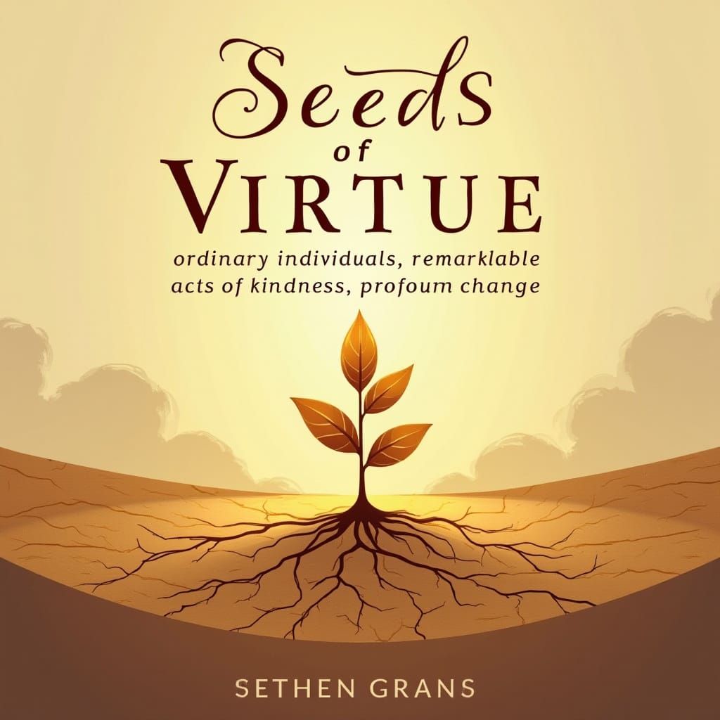 Golden Seedling Emerges from Desert Landscape, Embodied Hope...