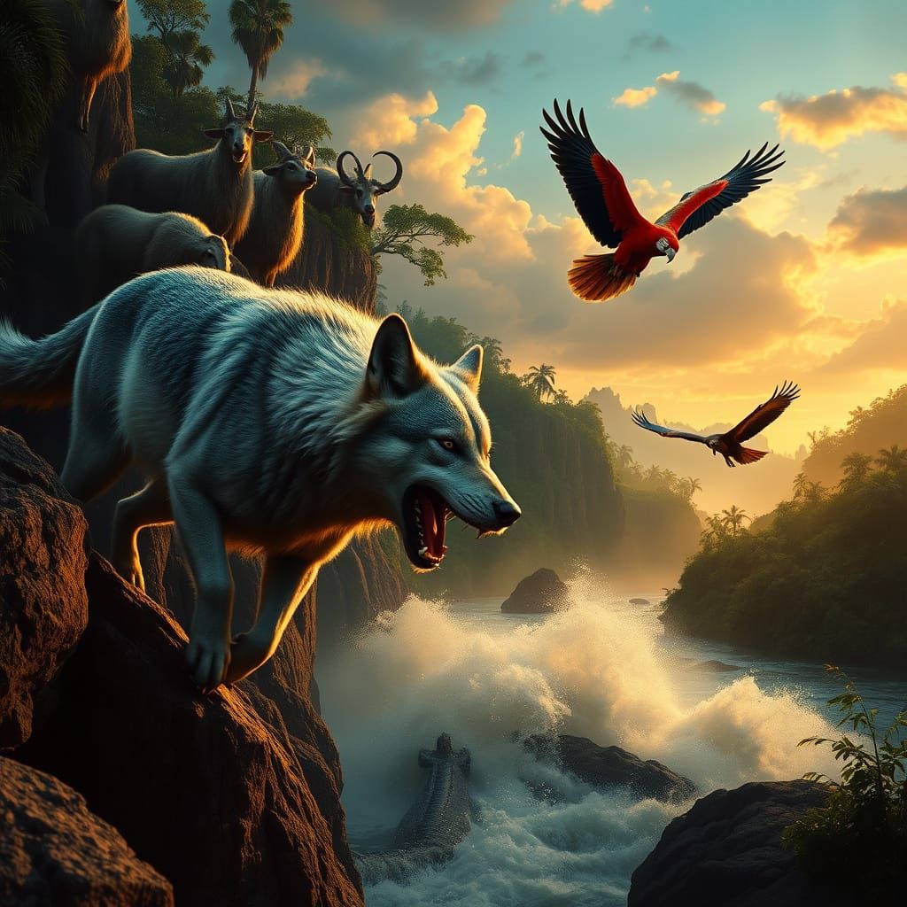 Dramatic Wildlife Chase in Cinematic Style