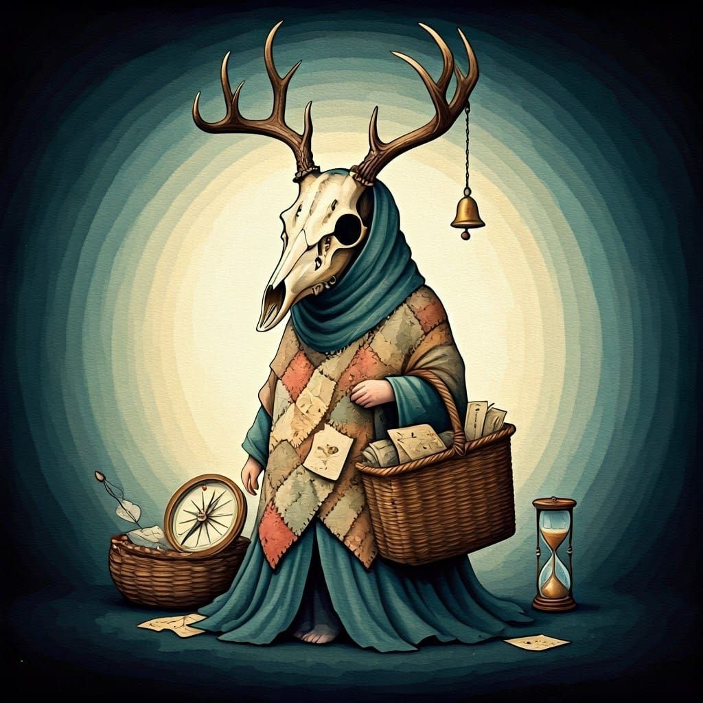 Whimsical Child's Lament in Gothic Watercolor