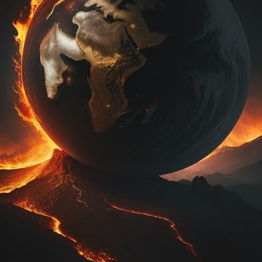Hyperrealistic Earth on Fire in Cinematic Style