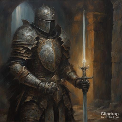Classic Fantasy Paladin in Shining Armor