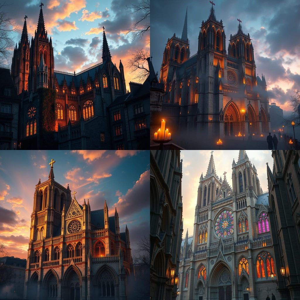 Medieval Notre Dame Cathedral in Fantastical Detail