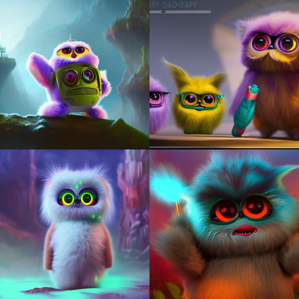Detailed Furby Matte Painting in Fantasy Style